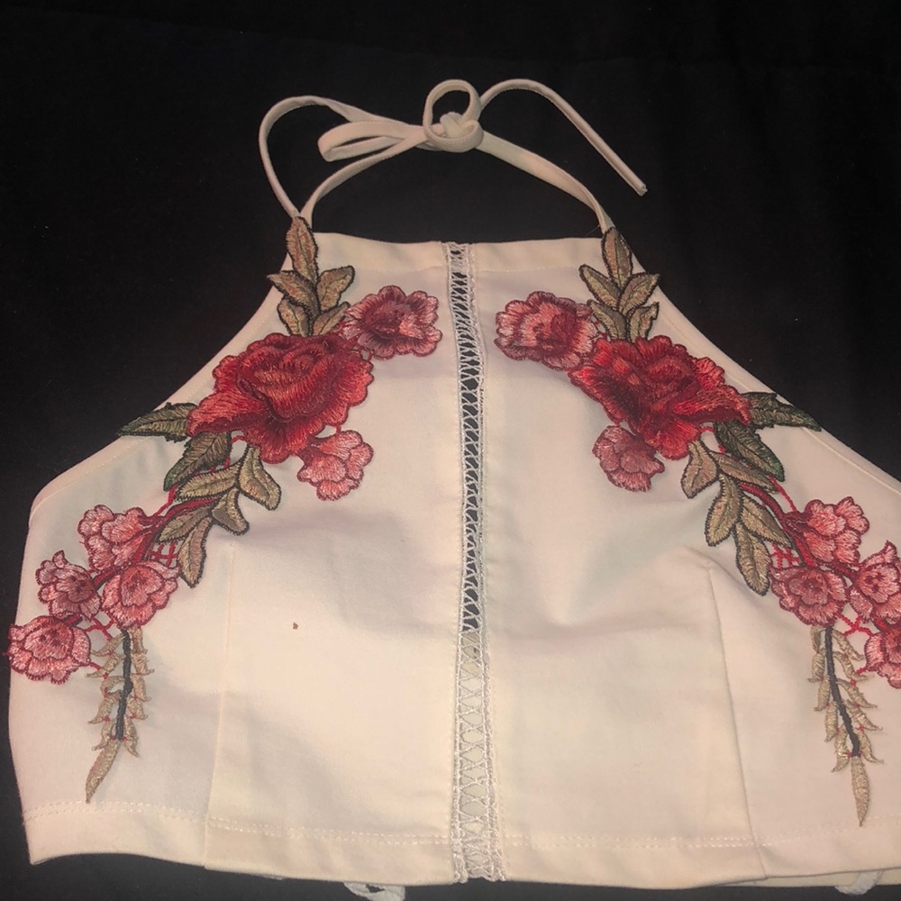 White halter top